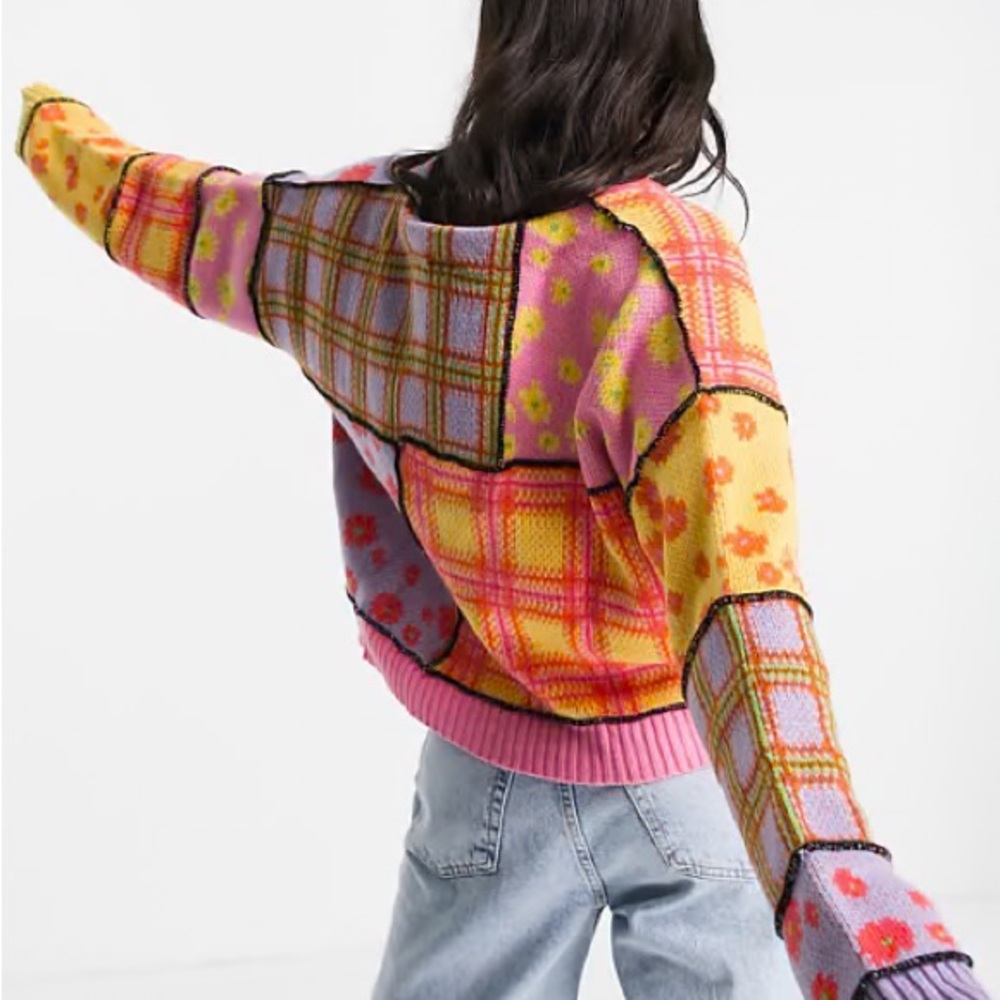 The Ragged Priest Oversized Daisy Patchwork Cardigan (M) - Picture 2 of 5